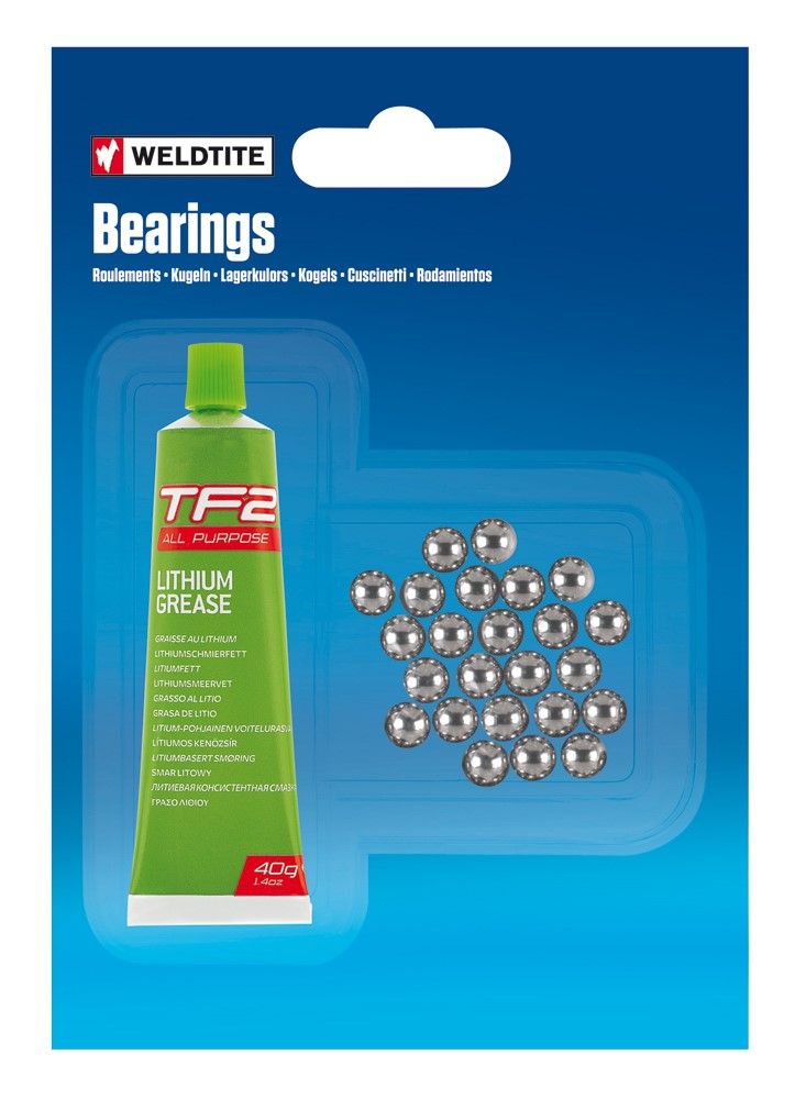 Smar litowy Weldtite TF2 All Purpose Lithium Grease Tube 40g + Kulki łożyskowe 24 szt.