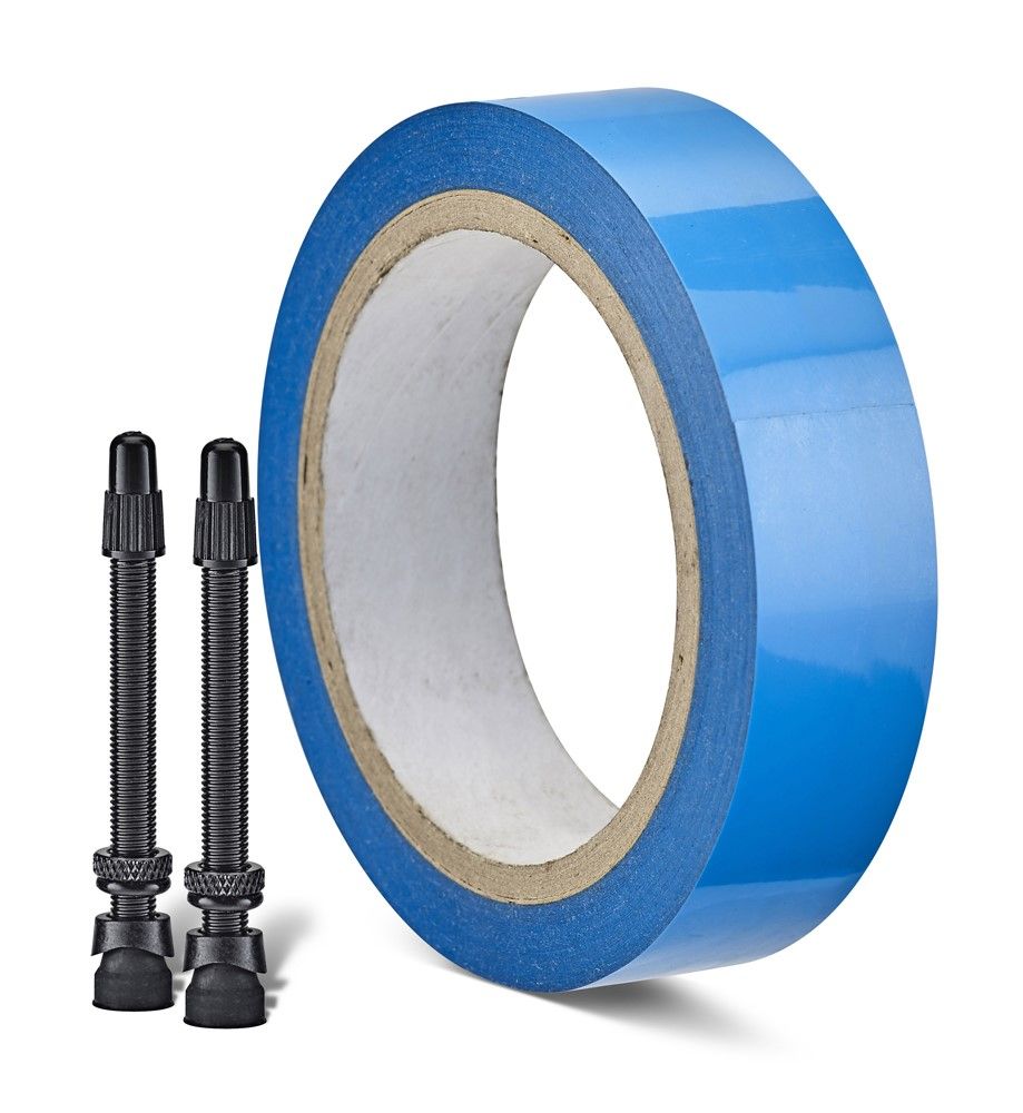 Zestaw Weldtite Tubeless Tape and Valves Kit - MTB (Taśma + 2x Zawór 55mm Presta)