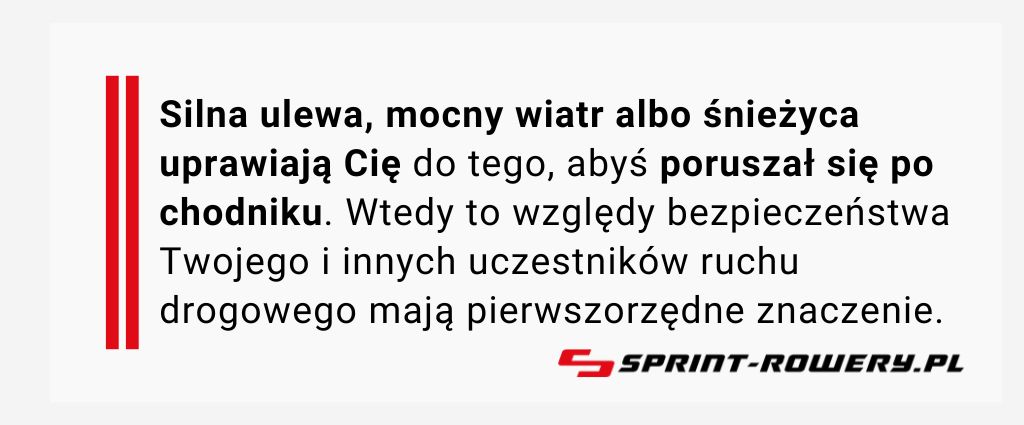 jazda rowerem po chodniku