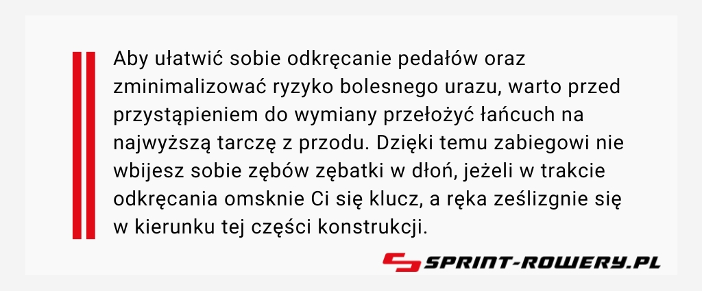 Odkręcenie pedałów w rowerze - ciekawostka