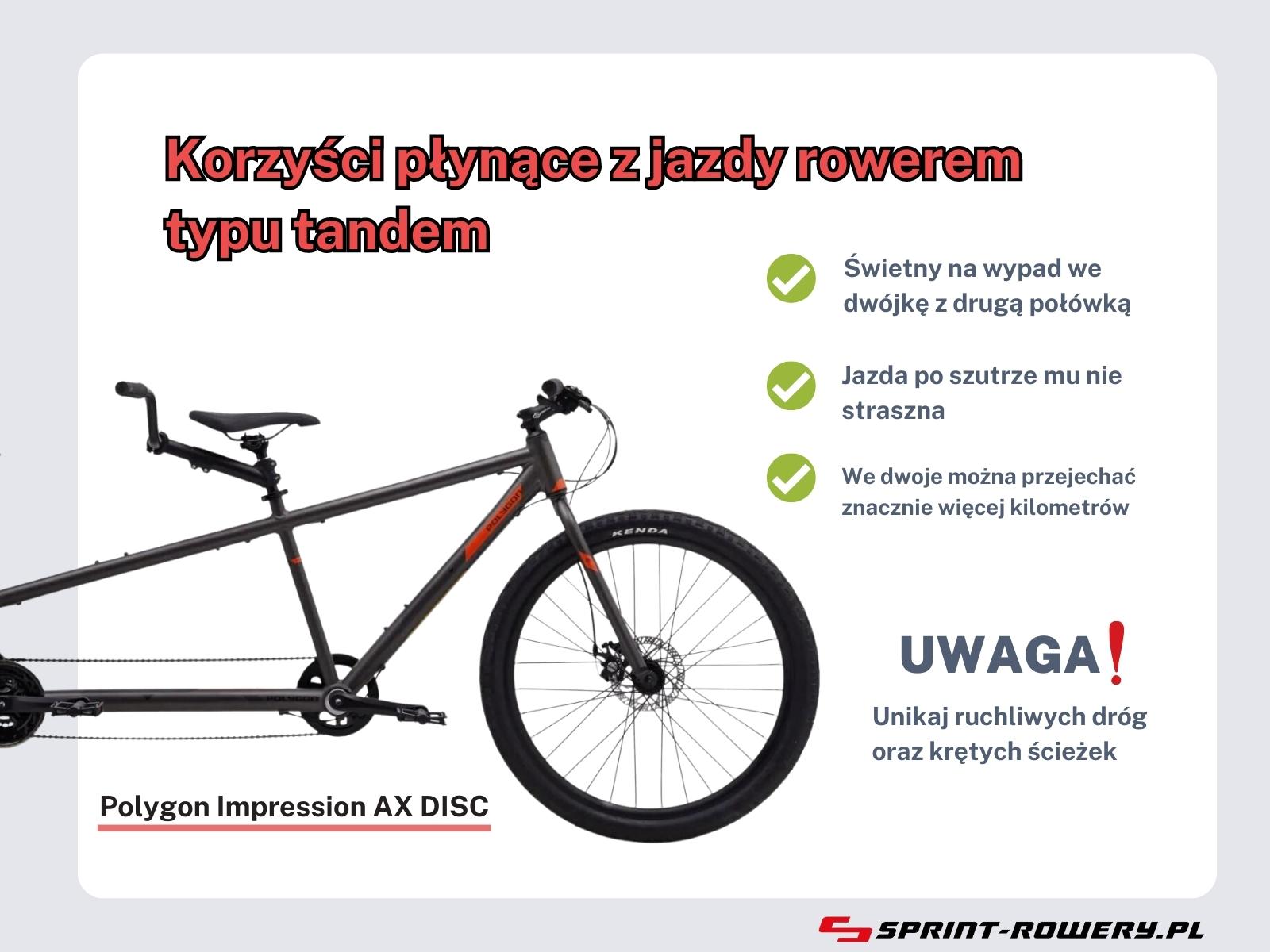Rower tandem Polygon Impression AX DISC – zalety
