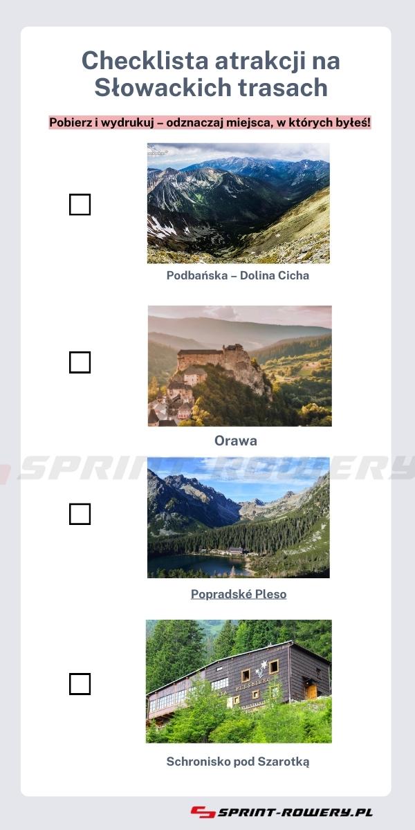 Szlaki rowerowe Słowacja – checklista