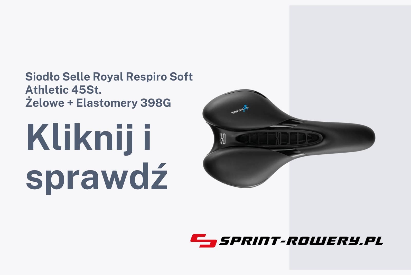 Siodło Selle Royal Respiro Soft Athletic 45St. Żelowe + Elastomery 398G