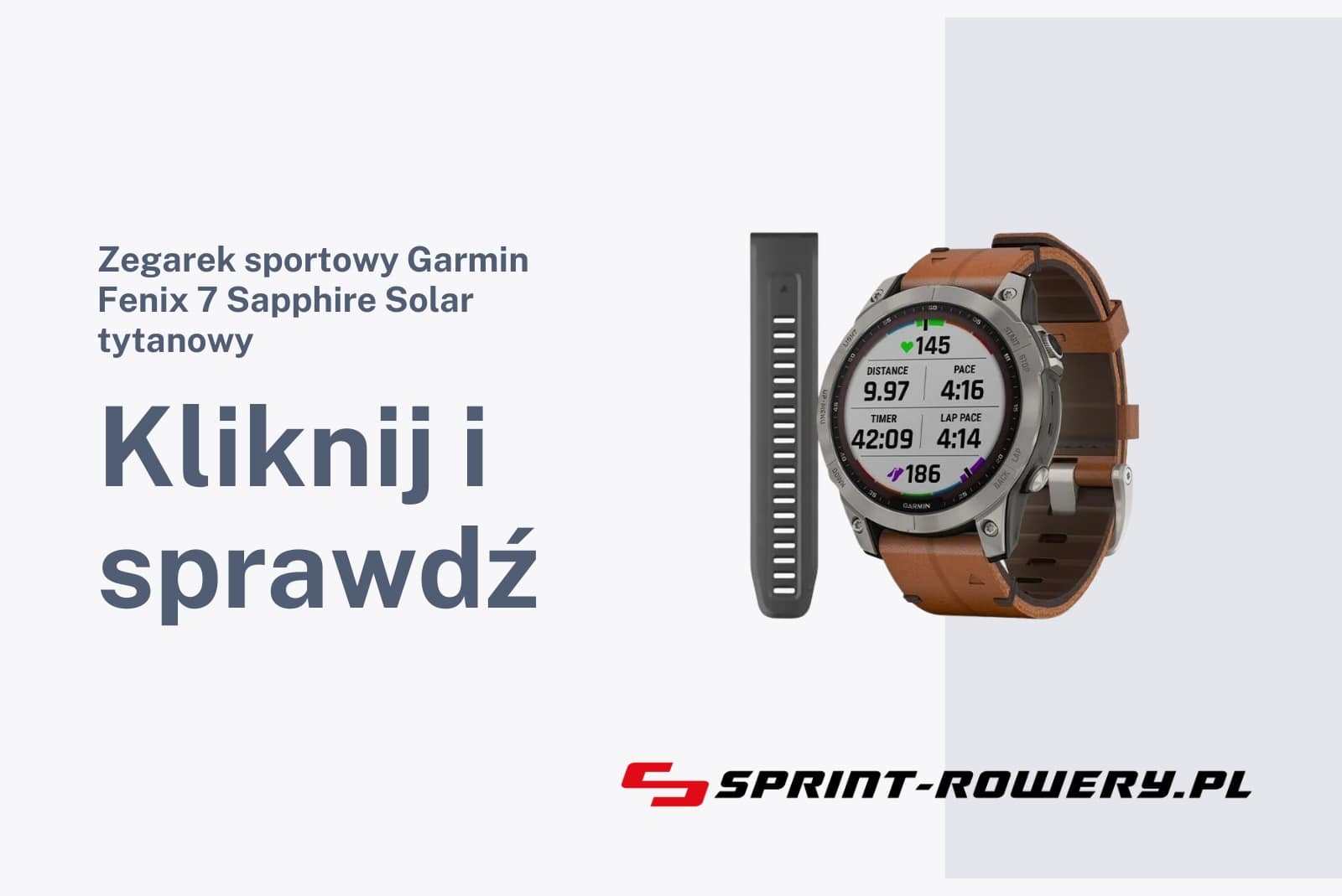 Zegarek sportowy Garmin Fenix 7 Sapphire Solar tytanowy